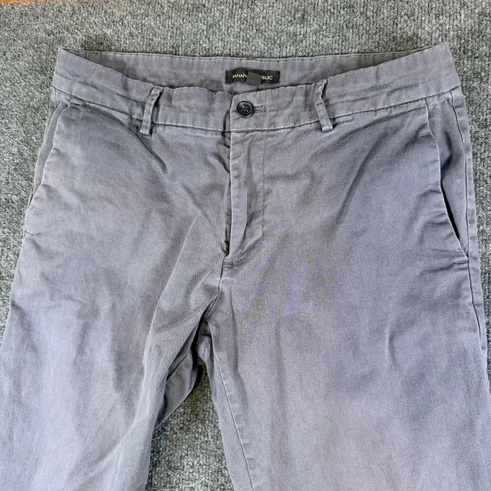 Banana Republic Chino Pant Mens 32x32 Gray Stretch Streetwear Classic‎ Straight